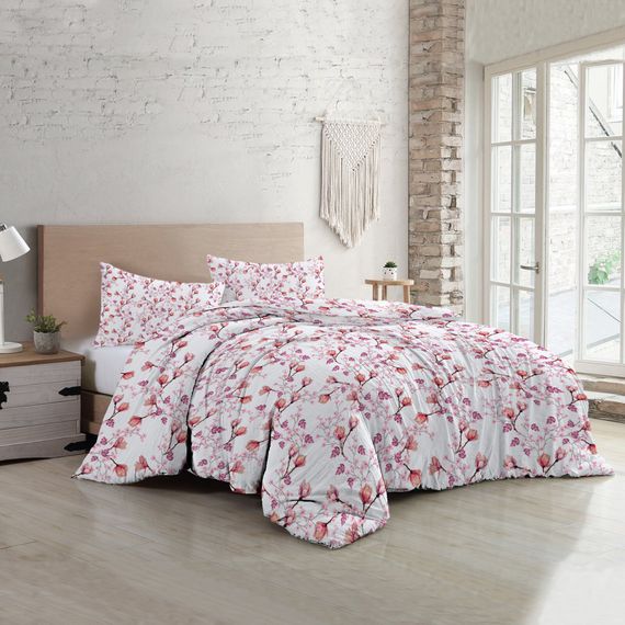 MonoHome Cherry Blossom Luxury Double Cotton Satin Duvet Cover Set - photo 1