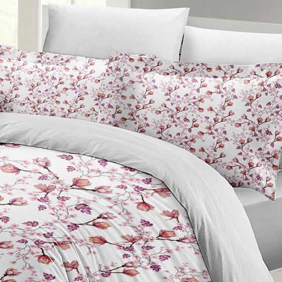 MonoHome Cherry Blossom Luxury Double Cotton Satin Duvet Cover Set - photo 4