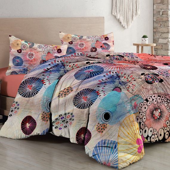 MonoHome Colorful Energy Luxury Double Cotton Satin Duvet Cover Set - photo 4