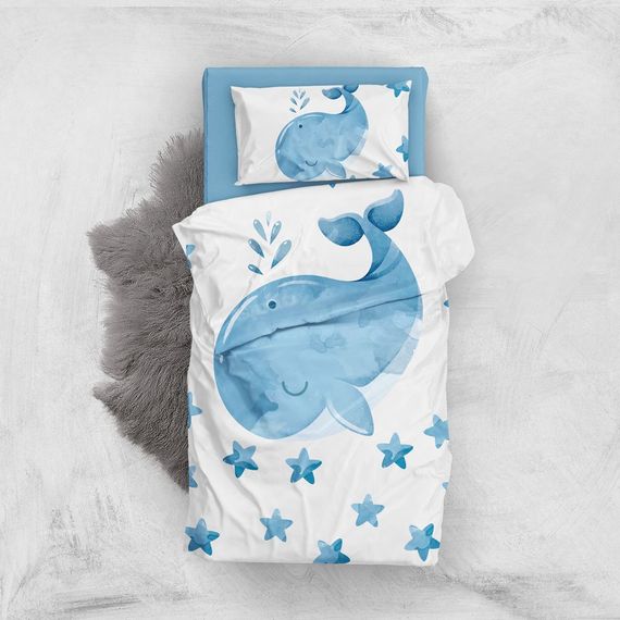 MonoHome Small Dolphin 3D Baby Duvet Cover Set - photo 1