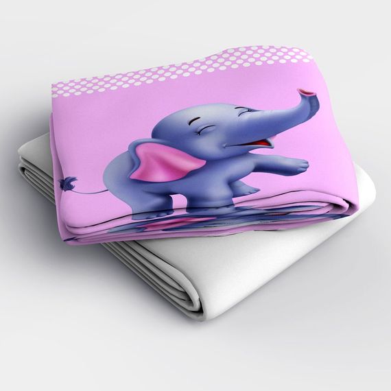 MonoHome Purple Elephant 3D طقم غطاء لحاف الطفل - صورة 3