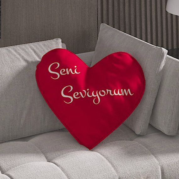 Red Heart Pillow 3D Custom Woven Monohome - photo 3