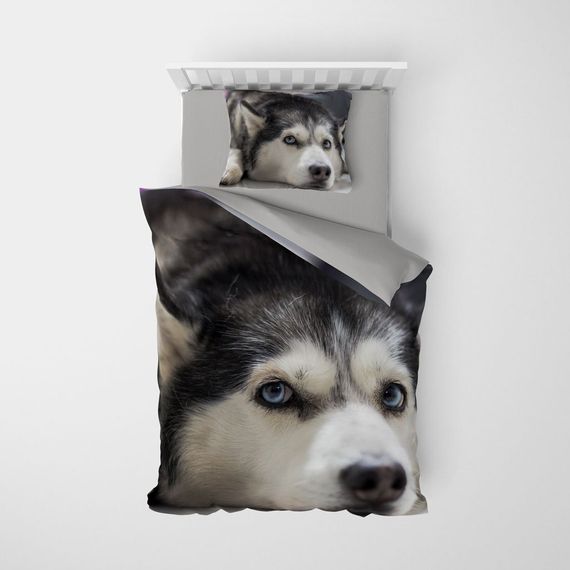 MonoHome Husky 3D Pamuk Saten Tek Kişilik Nevresim Takımı - fotoğraf 3