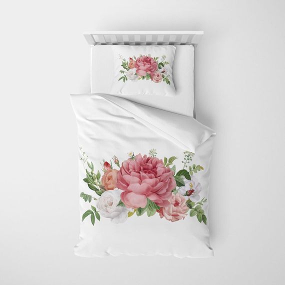 Monohome New Floral 3D Pamuk Saten Tek Kişilik Nevresim Takımı - fotoğraf 3