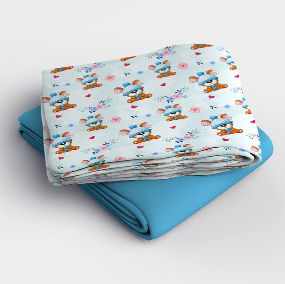 MonoHome Blue Beer 3D Cotton Satin Baby Duvet Cover Set - صورة 3