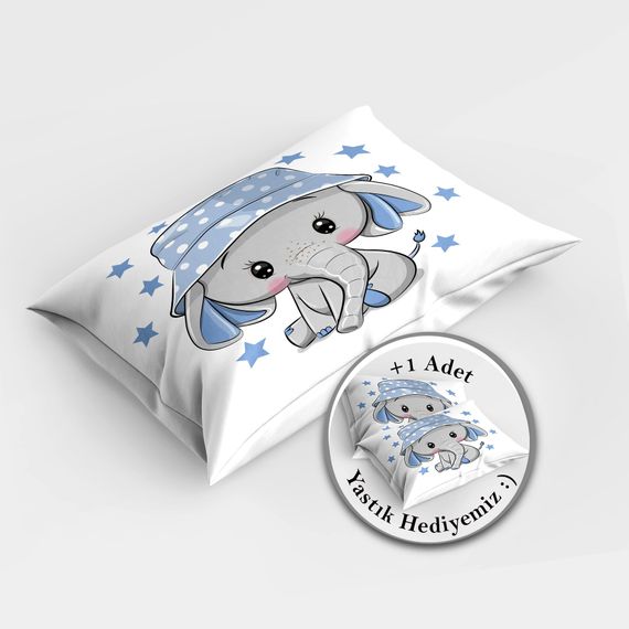 MonoHome Star Elephant 3D Cotton Satin Baby Duvet Cover مجموعة - صورة 3