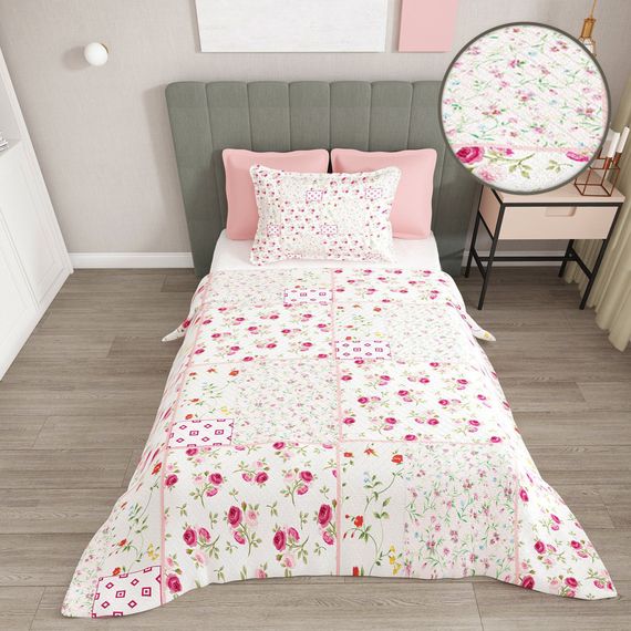 MonoHome Single Pique Set Jacquard Woven 3D Rose Branch - صورة 5