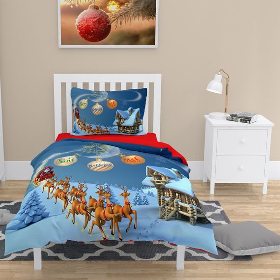 MonoHome NY طقم غطاء لحاف مفرد من الساتان القطني ثلاثي الأبعاد - صورة 1