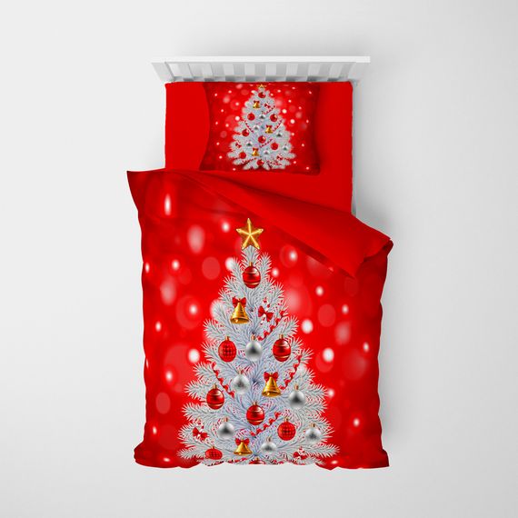 Набор белья MonoHome NY Pine 3D из сатина: 1 наволочка 50x70 см, 1 пододеяльник 160x220 см, 1 простыня 160x240 см, живые цвета, дышащая ткань - фото 3