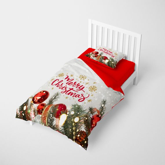 MonoHome NY Christmas 3D Cotton Satin Single Duvet Cover Set - photo 2