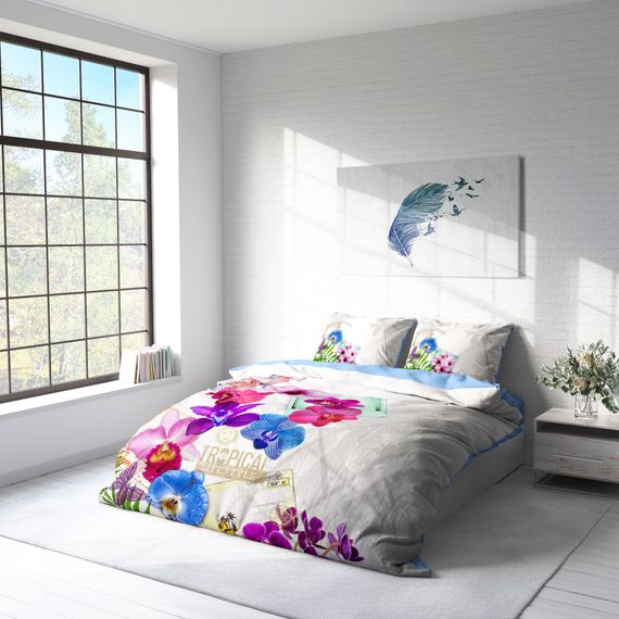 MonoHome Viola 3D Cotton Satin Double Duvet Cover Set - photo 2
