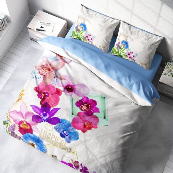 MonoHome Viola 3D Cotton Satin Double Duvet Cover Set - photo 1