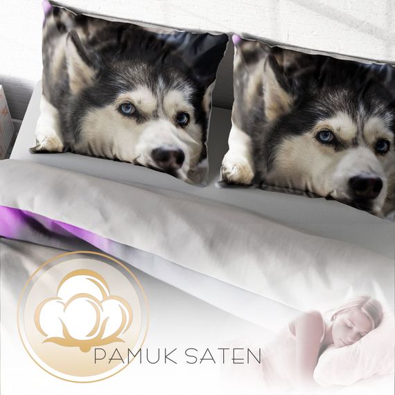 MonoHome Husky 3D Pamuk Saten Çift Kişilik Nevresim Takımı - fotoğraf 4