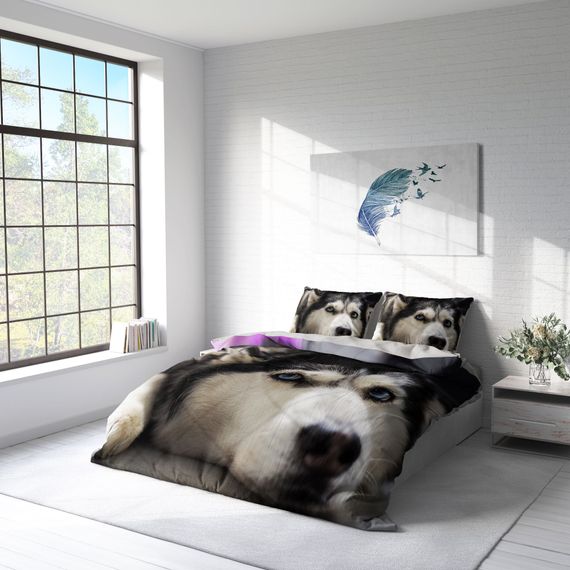 MonoHome Husky 3D Pamuk Saten Çift Kişilik Nevresim Takımı - fotoğraf 2
