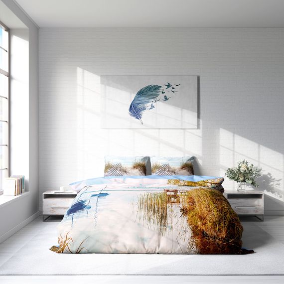 MonoHome Reeds 3D Cotton Satin Double Duvet Cover Set - photo 3