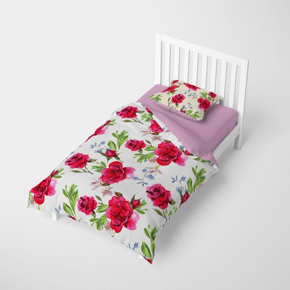 Односпальний комплект постільної білизни MonoHome Aqua 3D з бавовняного сатину, живі кольори, 160x220 см, зручний та стильний - фото 2