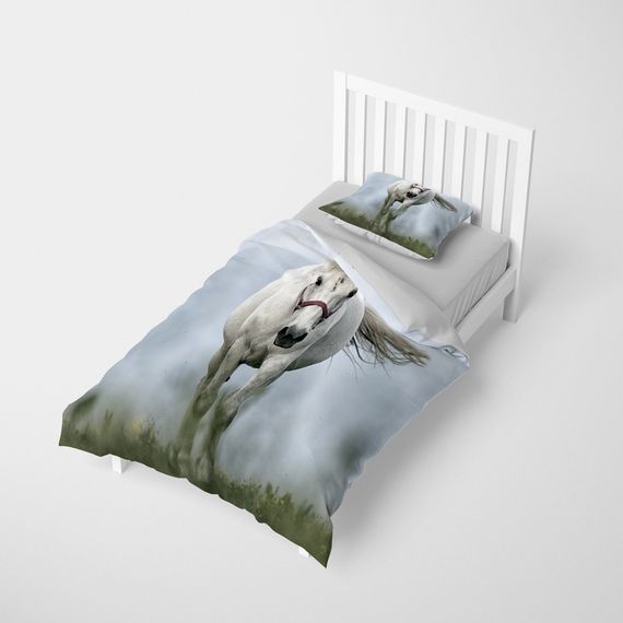 MonoHome Horse 3D Cotton Satin Single Duvet Cover Set - photo 2