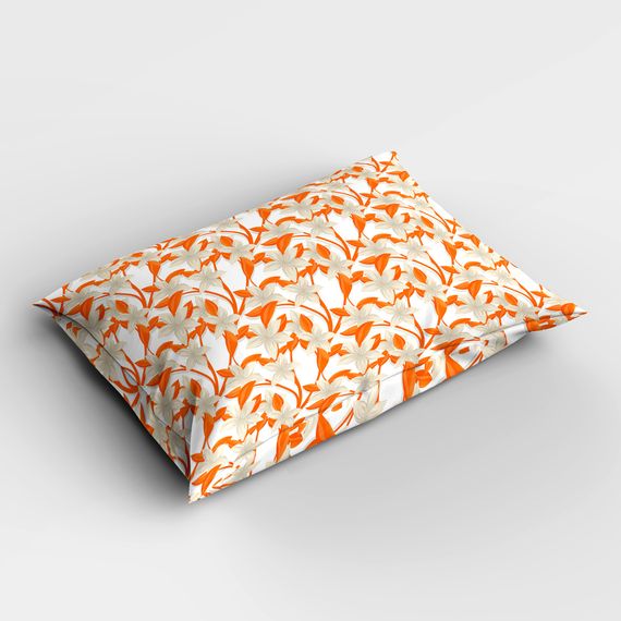 Комплект наволочек MonoHome Orange 3D из хлопкового сатина для односпальной кровати 160x220 см с яркими цветами и долговечным качеством - фото 4