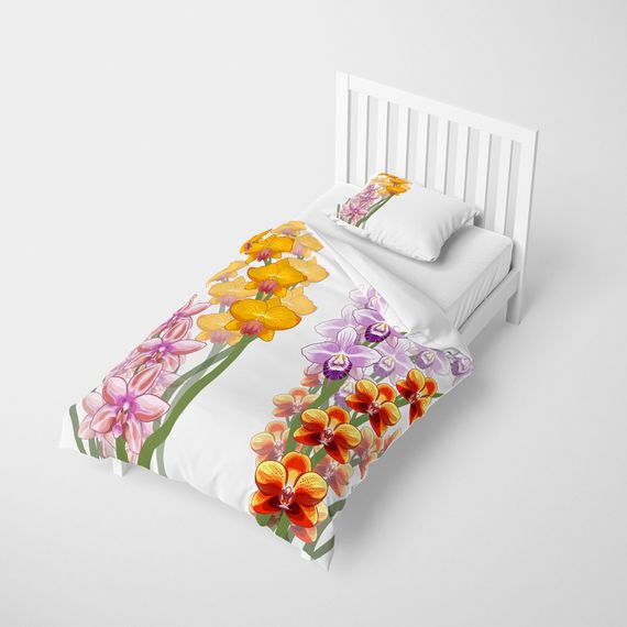 MonoHome Orchid 3D Cotton Satin Single Duvet Cover Set - photo 2