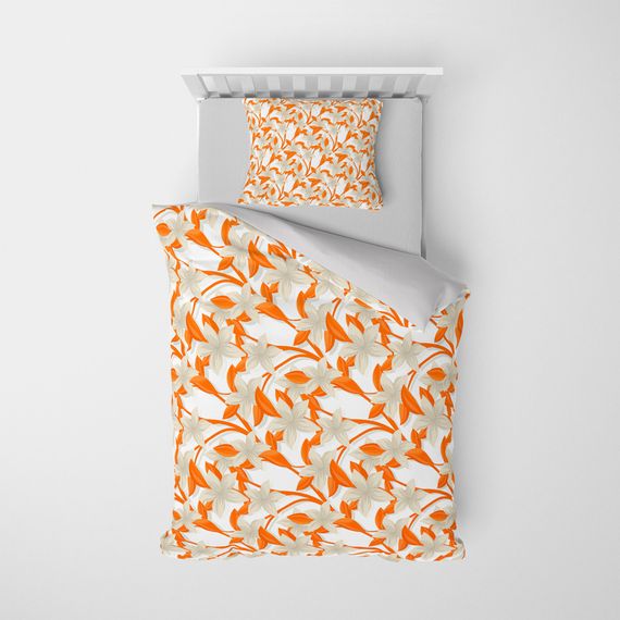 Комплект наволочек MonoHome Orange 3D из хлопкового сатина для односпальной кровати 160x220 см с яркими цветами и долговечным качеством - фото 3