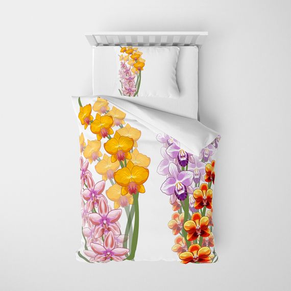 MonoHome Orchid 3D Cotton Satin Single Duvet Cover Set - photo 3