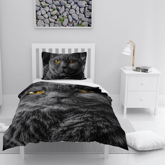 MonoHome BatCat 3D Pamuk Saten Tek Kişilik Nevresim Takımı - fotoğraf 1