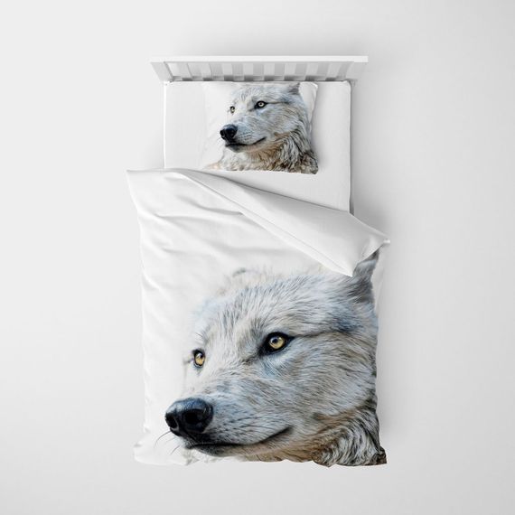 MonoHome Wolf 3D Cotton Satin Single Duvet Cover Set - photo 3