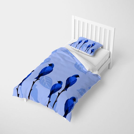 MonoHome BlueBird 3D Cotton Satin Single Duvet Cover Set - photo 2