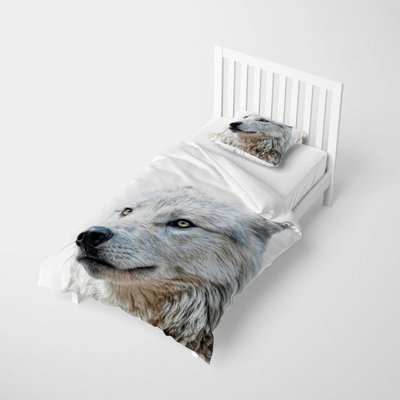 MonoHome Wolf 3D Cotton Satin Single Duvet Cover Set - photo 2