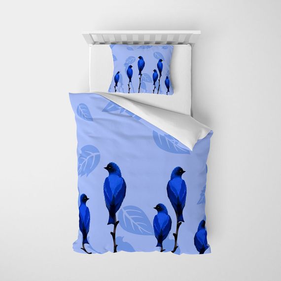MonoHome BlueBird 3D Cotton Satin Single Duvet Cover Set - photo 3