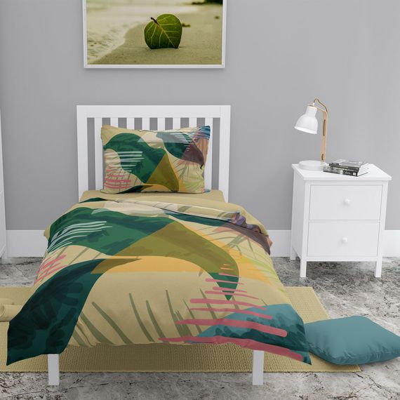 MonoHome Relaxing 3D Cotton Satin Single Duvet Cover Set - photo 1