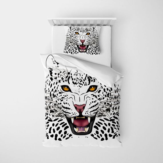 MonoHome Leopard 3D Cotton Satin Single Duvet Cover Set - photo 3