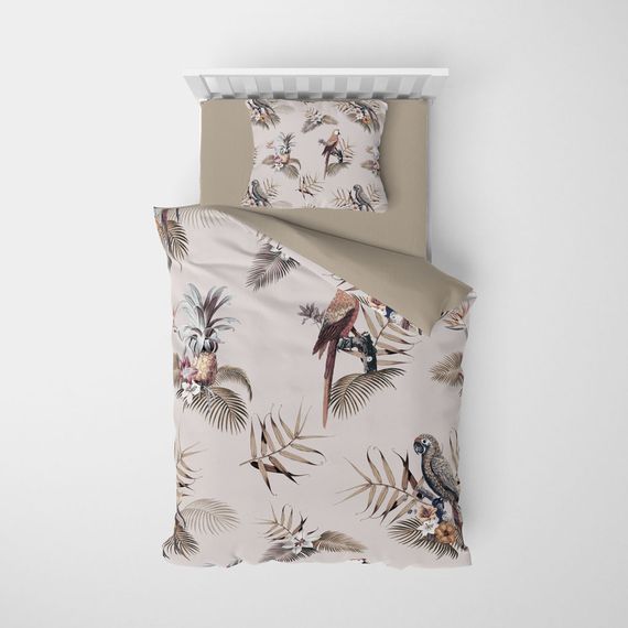 Набір постільної білизни MonoHome ParLand 3D з бавовняного сатину на односпальне ліжко 160x220 см, яскраві кольори, преміум якість, комфортний сон - фото 3