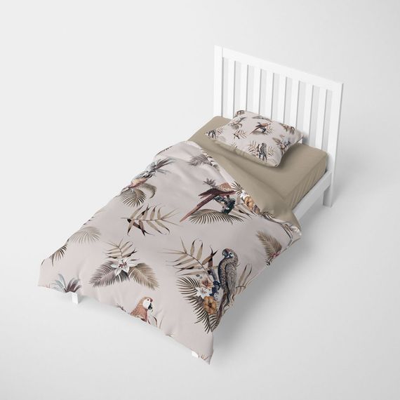 Набір постільної білизни MonoHome ParLand 3D з бавовняного сатину на односпальне ліжко 160x220 см, яскраві кольори, преміум якість, комфортний сон - фото 2