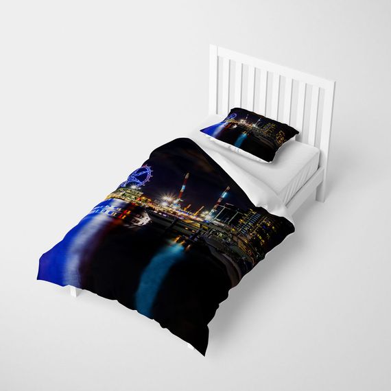 طقم غطاء لحاف مفرد من الساتان القطني ثلاثي الأبعاد من MonoHome Harbour - صورة 2