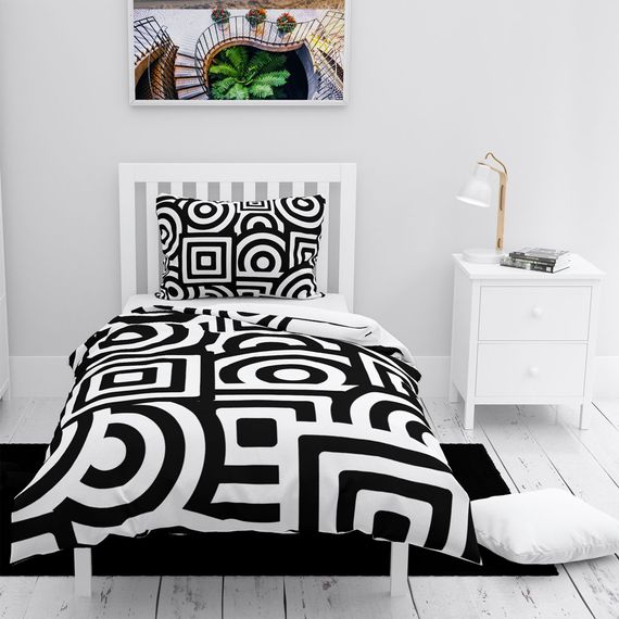 MonoHome GeoMix 3D Cotton Satin Single Duvet Cover Set - photo 1