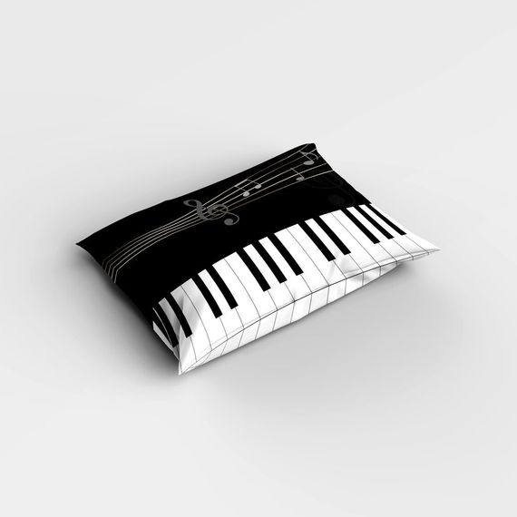 طقم غطاء لحاف مفرد من الساتان القطني ثلاثي الأبعاد من MonoHome Piano - صورة 4