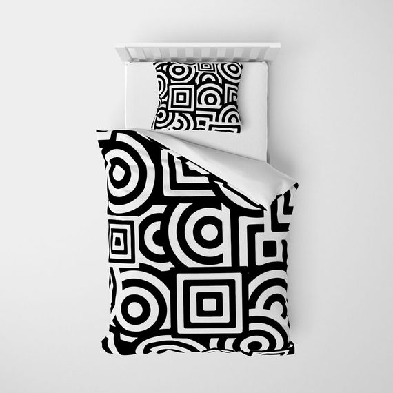 MonoHome GeoMix 3D Cotton Satin Single Duvet Cover Set - photo 3