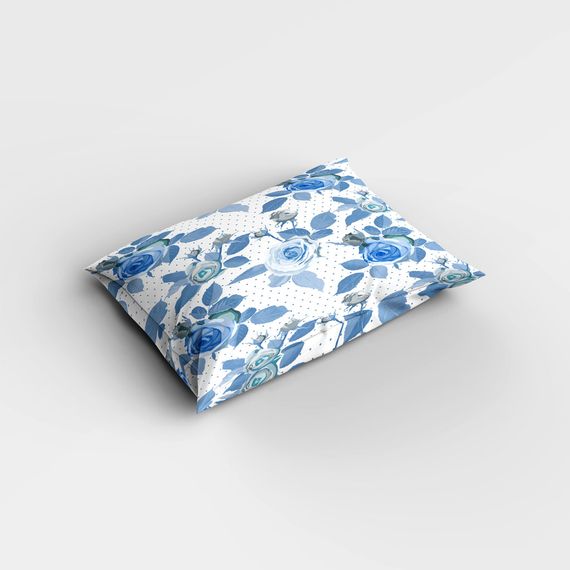 Набір односпального постільної білизни MonoHome BlueRose 3D з бавовняного сатину, 160x220 см, яскраві кольори, дихаюча тканина, без усадки - фото 4