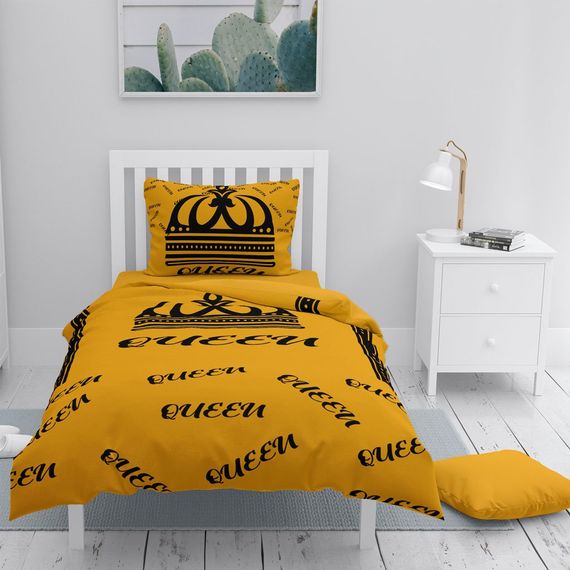 Комплект постільної білизни MonoHome Queen 3D: 160x220 см, сатин з органічним барвником, яскраві кольори, високоякісний бавовняний матеріал - фото 1