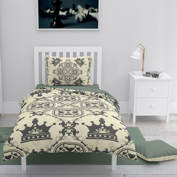 Махровый комплект постельного белья MonoHome Royal 3D из хлопкового сатина для одной персоны 160x220 см с яркими цветами и высокой качеством - фото 1