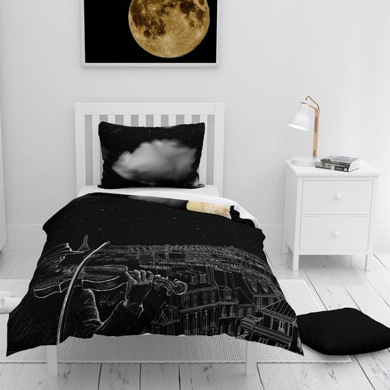 Комплект постільної білизни MonoHome City 3D з бавовняного сатину для одного - 160x220 см, живі кольори, висока якість та комфортний сон - фото 1