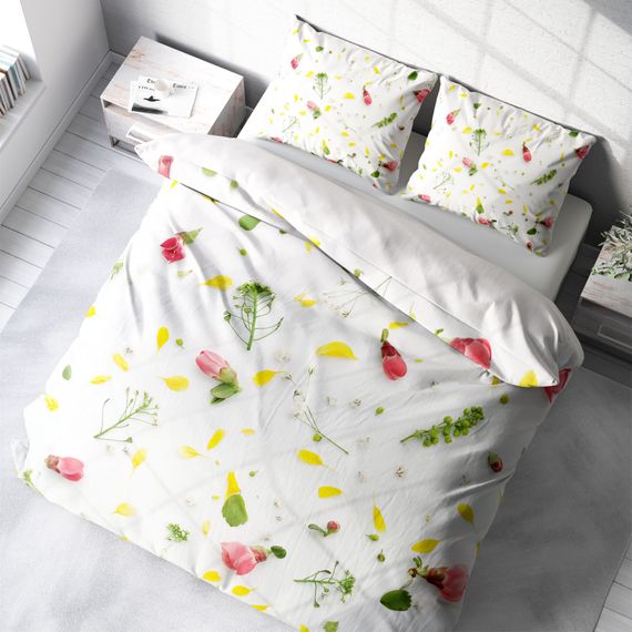 Комплект постільної білизни MonoHome Garden 3D з бавовняного сатину для двоспального ліжка 200x220 см з яскравими цифровими малюнками - фото 1