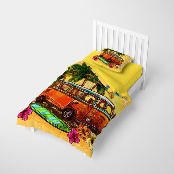 MonoHome Caravan 3D Pamuk Saten Tek Kişilik Nevresim Takımı - fotoğraf 2