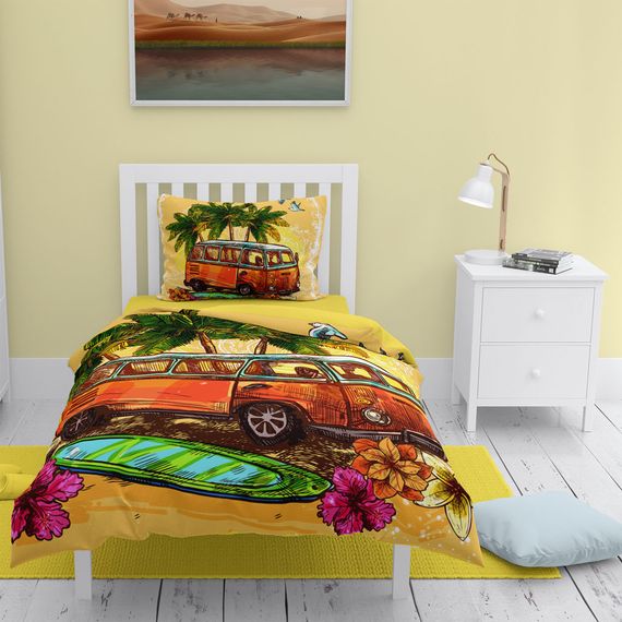 MonoHome Caravan 3D Pamuk Saten Tek Kişilik Nevresim Takımı - fotoğraf 1