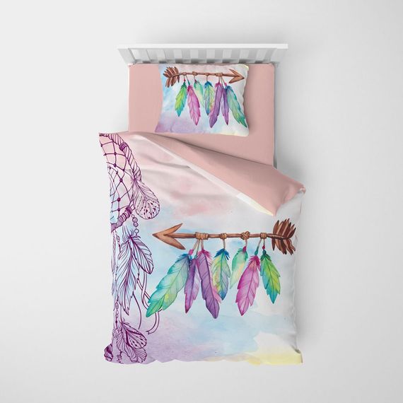 طقم غطاء لحاف مفرد من الساتان القطني ثلاثي الأبعاد للنوم MonoHome - صورة 3