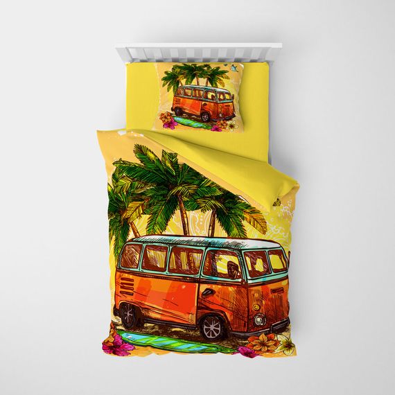 MonoHome Caravan 3D Pamuk Saten Tek Kişilik Nevresim Takımı - fotoğraf 3