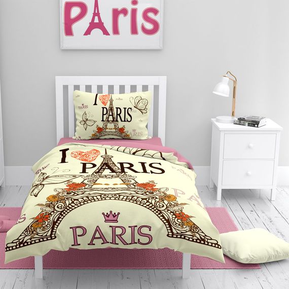 MonoHome Paris 3D Pamuk Saten Tek Kişilik Nevresim Takımı - fotoğraf 1