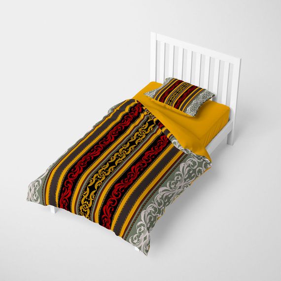 Комплект постельного белья MonoHome Baroque 3D из сатина на одинарную кровать 160x220 см с яркими цветами и органической тканью - фото 2