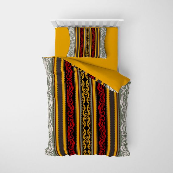 Комплект постельного белья MonoHome Baroque 3D из сатина на одинарную кровать 160x220 см с яркими цветами и органической тканью - фото 3